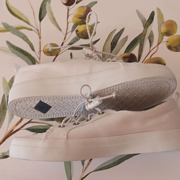 Sperry Top Siders White Canvas Sneakers - Picture 7 of 9